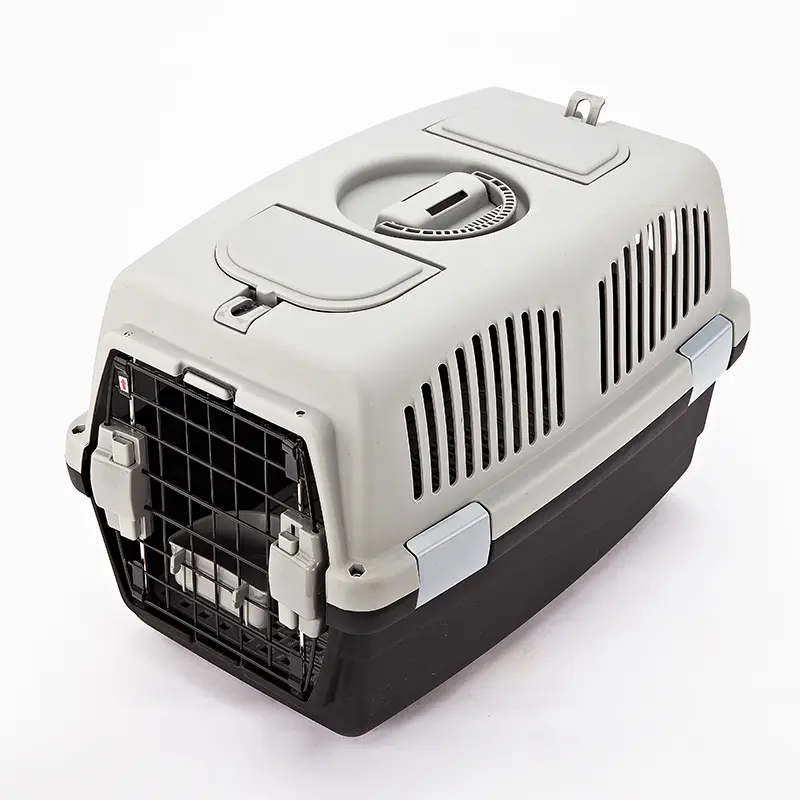 Caja de avión para mascotas gatos y perros Avión de viaje jaula portátil para perros perro grande caja de envío de aire de plástico al por mayor
