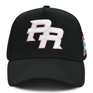 Cappellino da Baseball Premium a 5 Pannelli con Cornice Bicolore e Motivo a Lettere in Twill, Bandiera <span class=keywords><strong>PR</strong></span>, Porto Rico, Vendita all'Ingrosso - Product Image 2