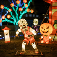 Lanterne chinoise en soie personnalisée, lanterne zombie réaliste effrayante, imperméable, pour décorations de fête d'Halloween pour adultes, intérieur/extérieur