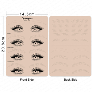 Cejas de silicona realistas personalizadas preimpresas patrón de trazos de pelo látex ayuda para cejas práctica piel blanca para Pmu Ombre tatuaje de cejas - Product Image 2