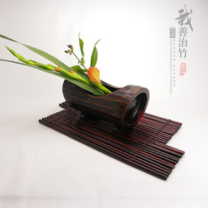 Bamboo Vase Handmade Asian Zen Style Tabletop Decor Home Ornamental Flower Pot JH 01 - Product Image 1