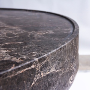 Bán Buôn Hiện Đại Ý Phong Cách Hình Bầu Dục Thấp Tối Emperador Đá Cẩm Thạch Lớn Bắc Âu Phòng Khách Bàn Cà Phê - Product Image 5