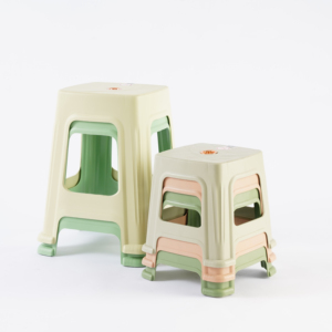 Tabouret en plastique de conception moderne en gros, hauteur réglable, antidérapant, empilable, orange, vert, kaki, meubles de salon, hôtel - Product Image 1