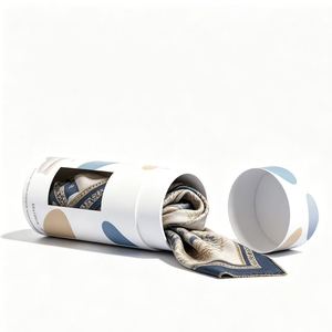 Fashion Accessories <b>Paper</b> Tube <b>Packaging</b> with Window for Scarf Storage, Recyclable Cylinder Box with Colorful Design - Product Image 3