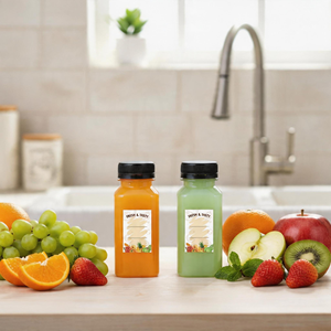 Botellas de Plástico para Jugo de 6oz/180ml al por Mayor con Tapas a Prueba de Manipulación, Botellas Cuadradas para Bebidas, Jugos, Leche y Otras Bebidas - Product Image 5