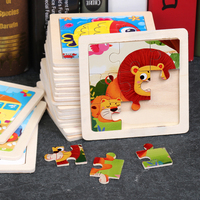 Venta al por mayor 3D dibujos animados rompecabezas de Madera Juguetes iluminación bebé regalo juguetes educativos para niños