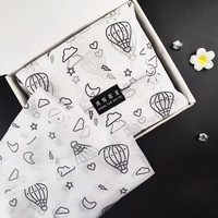 Papier d'emballage cadeau jetable imperméable imprimé sur mesure avec motif montgolfière, tendance pour enfants