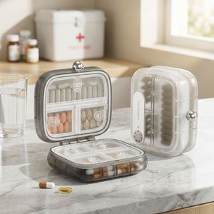 Organizador de Pastillas PP, Pastillero Semanal de 7 Días con Botón de Presión, Dispensador de Medicamentos y Vitaminas Portátil y Colorido para Viajes y Hogar - Product Image 4