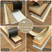 Revêtement de sol auto-adhésif en vinyle PVC imperméable, imitation bois, à peler et coller, carreaux de vinyle de luxe LVP LVT