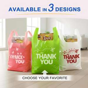 Sacs en plastique biodégradables surdimensionnés avec poignées, sacs en plastique blancs résistants pour la vente au détail, les supermarchés, emballage personnalisé - Product Image 4