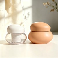 Pot cosmétique en plastique style galet minimaliste 50g 100g 150g 200g 300g pour beurre corporel, crème visage, baume cutané, contenant de maquillage