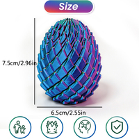 Œuf Fidget Torsadé Imprimé en 3D, Œuf Glissant Anti-Stress, Remplissage de Panier de Pâques Essentiel pour Adolescents et Enfants