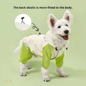 पालतू जानवरों की आपूर्ति कुत्ते बारिश शरद ऋतु गर्म विंडप्रूफ पॉलिएस्टर आकस्मिक हूडेड चिंतनशील फ्लेक्स छोटे कुत्ते जैकेट - Product Image 4