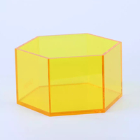 Boîte acrylique hexagonale personnalisée claire ou colorée boîte de présentation en plexiglas hexagone acrylique plexiglas vitrine en plexiglas boîte de rangement en lucite