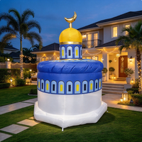 Dôme de mosquée gonflable de 6 pieds pour le Ramadan, décorations Eid Mubarak, décoration gonflable pour l'intérieur et l'extérieur avec éclairage LED intégré
