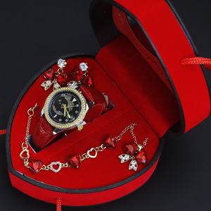 Orologio di lusso per <span class=keywords><strong>donna</strong></span> cinturino in pelle da <span class=keywords><strong>donna</strong></span> <span class=keywords><strong>orologi</strong></span> al quarzo gioielli Set scatola regalo per le donne - Product Image 1
