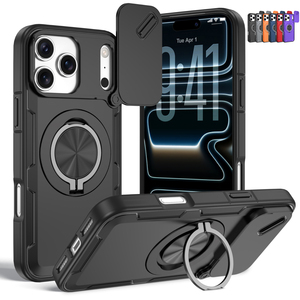 Funda para <span class=keywords><strong>iPhone</strong></span> 17 Pro Max con Cubierta Deslizante para Cámara, Resistente a Impactos 360° °   Funda con Soporte Giratorio para <span class=keywords><strong>iPhone</strong></span> 17 Pro Max - Product Image 1