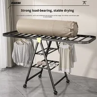 Séchoir à vêtements sur pied pliable renforcé épaissi Aucune installation requise pour l'intérieur et l'extérieur pour la cage de stockage