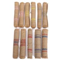 Chemin de table en jute naturelle écologique tissé, style uni, avec pompons, imperméable, poids moyen, pour filles