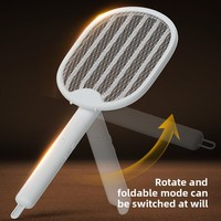 Nouvelle raquette électrique anti-moustiques domestique, modèle double usage rechargeable par USB, pliable, multifonction, non toxique