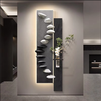 Créativité, simplicité, luxe, décoration murale de salon faite à la main, peinture à l'huile, plantes vertes hydroponiques, sable lumineux LED