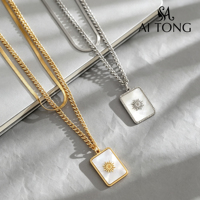 Ensemble de colliers pendentifs coquillages superposés en acier inoxydable plaqué or 18 carats, étanche et inaltérable, pour femmes, cadeaux de vacances, vente en gros OEM