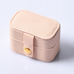 Hot Sale <b>Mini</b> PU Leather Snap Earring Ring Storage Customized Logo Portable Travel Unfolded 6.5*4.5*4cm Rectangle Case Made <b>PC</b> - Product Image 6