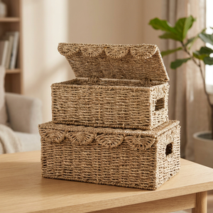 ตะกร้าสานจากหญ้าทะเลรูปทรงสี่เหลี่ยม - Product Image 2