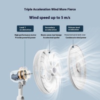 Ventilador de Pie Circular de 16 Pulgadas con Control Remoto Eléctrico Mecánico, Temporizador y Pedestal para Dormitorio, Habitación o Escuela