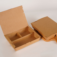Cajas de Embalaje Desechables para Comida para Llevar, Pollo Asado, Hamburguesas, Sándwiches, Fideos, Papel Kraft, Laminación Mate, Reciclables