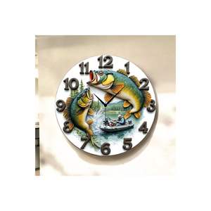 Reloj de Pared Redondo de Madera con Patrón Impreso Colorido y Numerado, Silencioso, con Funcionamiento a Pilas, 45x45cm, Tema Clásico, Idea de Regalo - Product Image 1