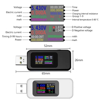 Testeur USB 10 en 1, voltmètre numérique DC, ampèremètre, compteur de courant et de tension, détecteur d'ampères et de volts, indicateur de chargeur de batterie externe