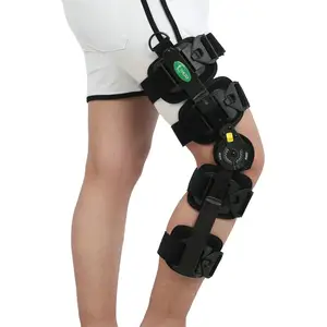 Rodillera ortopédica ajustable con bisagras, soporte médico para piernas