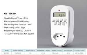 <span class=keywords><strong>Interruptor</strong></span> Temporizador Digital <span class=keywords><strong>Analógico</strong></span> LCD, Segundos, 220V/230V, Alimentado por Batería, Programable, Profesional, Suministro OEM, CE, Interior - Product Image 3