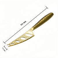Couteau à fromage élégant en acier inoxydable doré martelé, ensemble de 3 pièces portable et coffret cadeau de luxe pour les amateurs de fromage