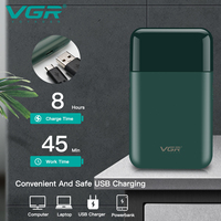 Rasoir électrique portable VGR V-390 mini rechargeable par USB pour hommes, tondeuse à barbe pour hommes