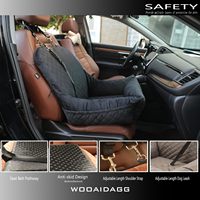 Siège de voiture pour chien facile à installer, personnalisé pour les petits chiens, tissu en velours ultra-doux avec 2 poches de rangement et sangles de sécurité réglables