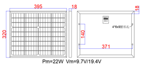 แผงโซลาร์เซลล์โมโนคริสตัลไลน์ 22 วัตต์ 12 โวลต์ 18 โวลต์ สำหรับเครื่องเปิดประตู ไฟถนน ไฟ<span class=keywords><strong>สวน</strong></span> และอุปกรณ์ฟาร์ม - Product Image 2