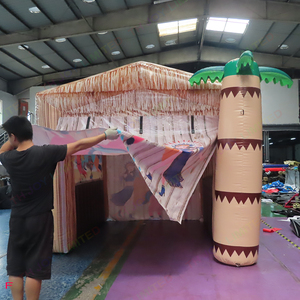 2022 nhiệt đới <span class=keywords><strong>Inflatable</strong></span> <span class=keywords><strong>Tiki</strong></span> thanh thiết lập với islander Backdrop tre hàng rào và cây dừa hoàn hảo chơi ngoài trời cho trẻ em - Product Image 5