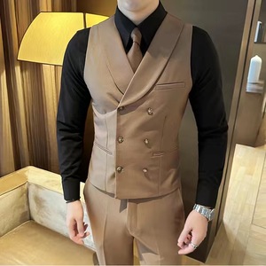 <span class=keywords><strong>Gilet</strong></span> de <span class=keywords><strong>costume</strong></span> slim pour <span class=keywords><strong>homme</strong></span>, nouveau style, col rabattu, <span class=keywords><strong>double</strong></span> <span class=keywords><strong>boutonnage</strong></span>, couleur unie - Product Image 3