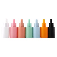 20ML Leere Farbige Mattierte Zylinderflasche mit Heißprägung und Flachschulter für Serum Ätherisches Öl Gummiball-Tropfer Sprühglasflasche