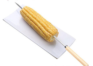 Etiqueta Privada mango de <span class=keywords><strong>madera</strong></span> de barbacoa de acero inoxidable de pinchos palos herramientas accesorios de barbacoa - Product Image 4