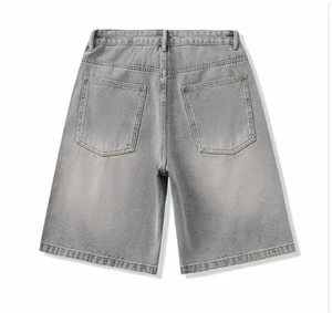Nouveaux shorts en jean déchirés et délavés pour hommes, style streetwear premium, effet usé, délavé à l'acide, en coton, pour hommes - Product Image 3