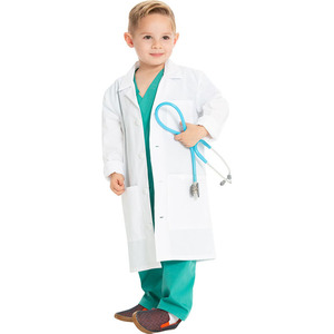 Venta al por mayor personalizable blanco niños uniformes médicos OEM Hospital uso bata de laboratorio para Doctor enfermera ciencia experimento juego de rol - Product Image 5