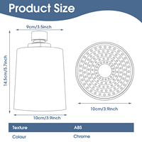 Pomme de douche ABS à fonction unique de qualité supérieure, filtre de pluie, pomme de douche haute pression chromée pour la vente en gros et la personnalisation OEM