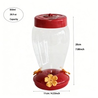 Mangeoire à oiseaux suspendue en plastique de grande capacité (850 ml / 28 oz) pour jardin extérieur, avec 4 ports pour fleurs et perchoirs, pour colibris et nectar