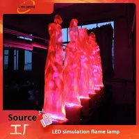 Colonne de Flamme LED Carrée Commerciale Grande Taille pour Soirées, KTV, Restaurants – Décoration Intérieure/Extérieure Effet Feu de Camp
