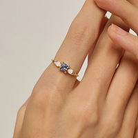 Nouvel arrivage de bijoux bagues de mariage opale bague en zircone cubique avec plaqué or