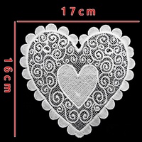 En gros, Applique en dentelle blanche en forme de cœur, en soie de lait, broderie ajourée florale, pour costumes, sacs, vêtements de mariée et artisanat DIY