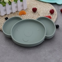 Assiette en silicone pour bébés Assiette facile à nettoyer en forme de koala en silicone écologique Assiette à dîner pour enfants Assiette d'aspiration pour enfants